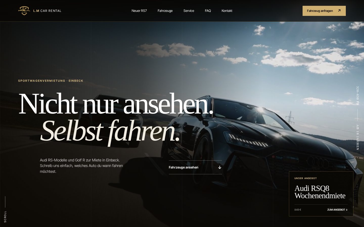 Webauftritt von L.M Car Rental